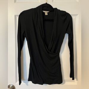 Banana Republic: Black Deep V-neck top